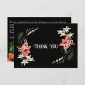 Dark Moody Floral Vielen Dank Karte (Vorne/Hinten)