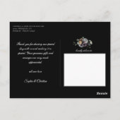 Dark Moody Floral Wedding Danke Foto Postkarte (Rückseite)