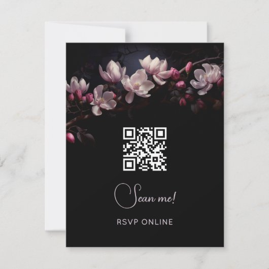 Dark Moody Floral Wedding | Scan Me RSVP Karte (Vorderseite)