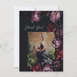 Dark Moody Floral Wedding Thank You Dankeskarte
