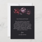 Dark Moody Floral Wedding Thank You Dankeskarte (Rückseite)