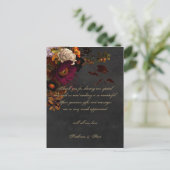 Dark Moody Floral Wedding Vielen Dank Karten Postc (Stehend Vorderseite)