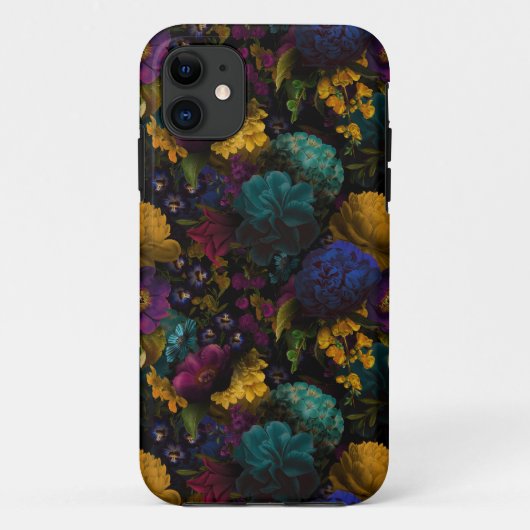 Dark Moody Florals Antike Blume Case-Mate iPhone Hülle (Rückseite)