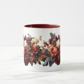 Dark Moody Florals Burgundy Maroon Coral White Tasse (Zentrum)