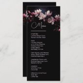 Dark Moody Flowers Magnolia Wedding Menükarte (Vorne/Hinten)