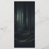 Dark Moody Forest Trees auf Twilight Wedding Menu Menükarte (Rückseite)