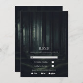 Dark Moody Forest Trees bei Twilight Wedding RSVP Einladung (Vorne/Hinten)