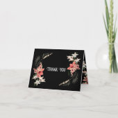 Dark Moody Goth Floral geklappt Danke Karte (Vorderseite)