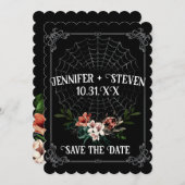 Dark Moody Goth Wedding Save the Date Einladung (Vorne/Hinten)