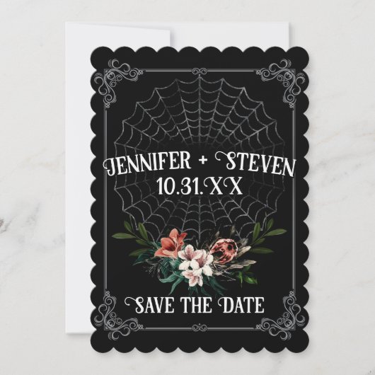 Dark Moody Goth Wedding Save the Date Einladung (Vorderseite)