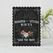 Dark Moody Goth Wedding Save the Date Einladung (Stehend Vorderseite)