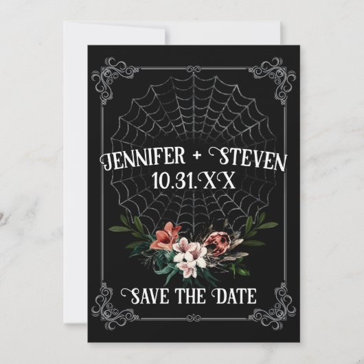 Dark Moody Goth Wedding Save the Date Einladung (Vorderseite)