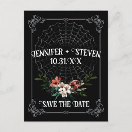 Dark Moody Goth Wedding Save the Date Postcard Postkarte