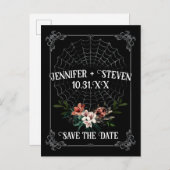 Dark Moody Goth Wedding Save the Date Postcard Postkarte (Vorne/Hinten)