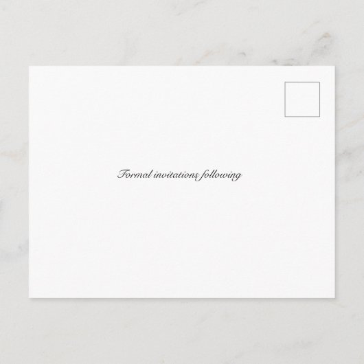 Dark Moody Goth Wedding Save the Date Postcard Postkarte (Rückseite)