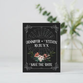 Dark Moody Goth Wedding Save the Date Postcard Postkarte (Stehend Vorderseite)