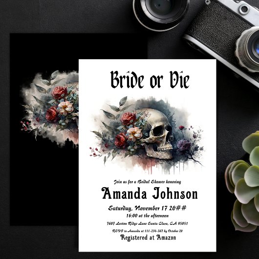 Dark Moody Gothic Bridge oder Die Brautparty Einladung