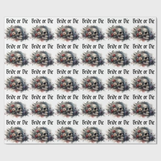 Dark Moody Gothic Bridge oder Die Brautparty Geschenkpapier (Flach)