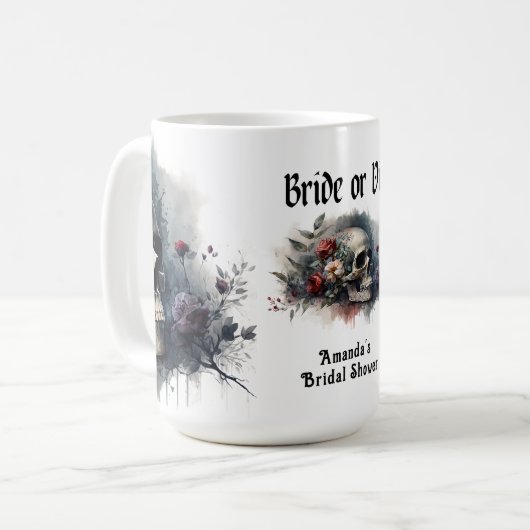 Dark Moody Gothic Bridge oder Die Brautparty Kaffeetasse (Vorderseite Links)