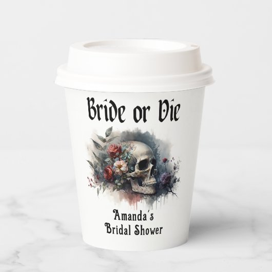 Dark Moody Gothic Bridge oder Die Brautparty Pappbecher (Vorderseite)