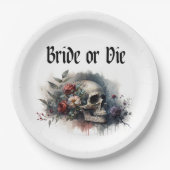 Dark Moody Gothic Bridge oder Die Brautparty Pappteller (Vorderseite)