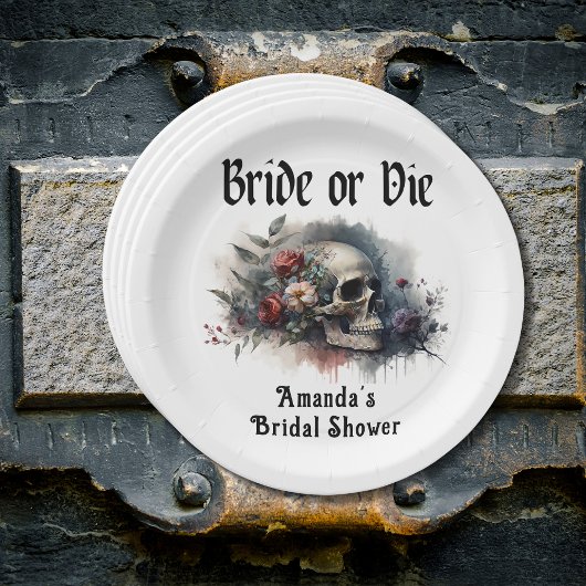 Dark Moody Gothic Bridge oder Die Brautparty Pappteller