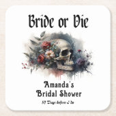 Dark Moody Gothic Bridge oder Die Brautparty Rechteckiger Pappuntersetzer (Vorderseite)