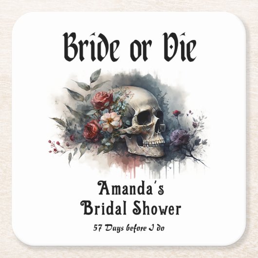 Dark Moody Gothic Bridge oder Die Brautparty Rechteckiger Pappuntersetzer (Vorderseite)