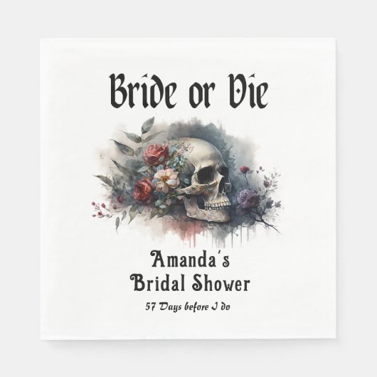 Dark Moody Gothic Bridge oder Die Brautparty Serviette (Vorderseite)