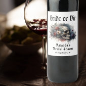 Dark Moody Gothic Bridge oder Die Brautparty Weinetikett