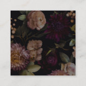 Dark Moody Gothic Floral Brautparty QR Code Begleitkarte (Rückseite)