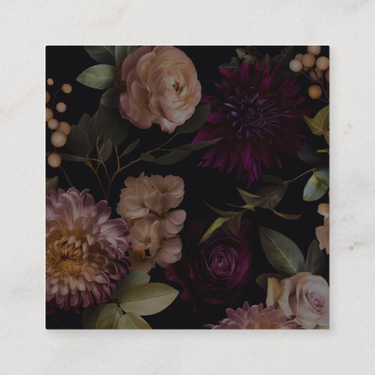 Dark Moody Gothic Floral Brautparty QR Code Begleitkarte (Rückseite)