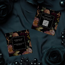 Dark Moody Gothic Floral Brautparty QR Code