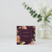 Dark Moody Gothic Floral Brautparty QR Code Begleitkarte (Stehend Vorderseite)