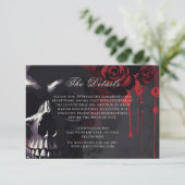 Dark Moody Gothic Red Rose Black Wedding Enclosure Begleitkarte (Stehend Vorderseite)