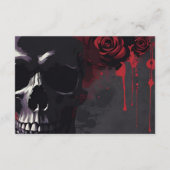 Dark Moody Gothic Red Rose Black Wedding Enclosure Begleitkarte (Rückseite)