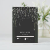 Dark Moody Gothic Wedding RSVP Karte (Stehend Vorderseite)