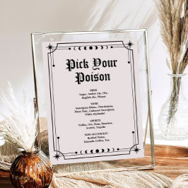 Dark Moody Halloween Wedding Bar Sign Poster