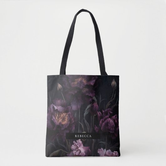 Dark Moody Lila Dramatics Florals Bridesmaid Tasche (Vorderseite)