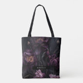 Dark Moody Lila Dramatics Florals Bridesmaid Tasche (Rückseite)