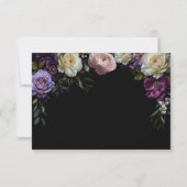 Dark Moody Lila Floral Save the Date Card RSVP Karte (Rückseite)
