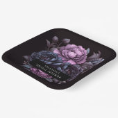 Dark Moody Lila Florals Brautparty Pappteller (Gewinkelt)