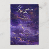 Dark Moody Lila & Gold Moonlit Clouds Empfang Begleitkarte (Vorderseite)