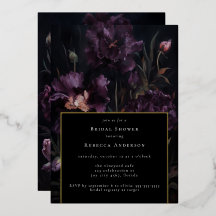 Dark Moody Lila Gothic Florals Brautparty