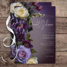 Dark Moody Lila & Lavender Floral Brautparty