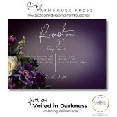 Dark Moody Lila & Lavender Floral Modern Begleitkarte