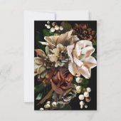 Dark Moody Magnolia Wedding QR Code Bitte beantwor RSVP Karte (Rückseite)