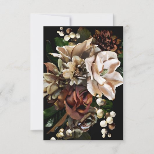 Dark Moody Magnolia Wedding QR Code Bitte beantwor RSVP Karte (Rückseite)