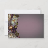 Dark Moody Mauve Floral Modern Save the Date Card (Rückseite)