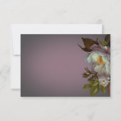 Dark Moody Mauve Floral Modern Wedding QR Code RSVP Karte (Rückseite)